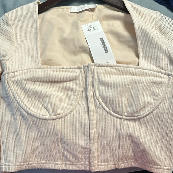 Jonathan Simkhai Cropped Square Neck Corset Top - Picture 2 of 4